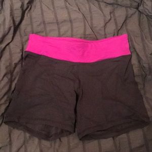 Gray and pink workout spandex